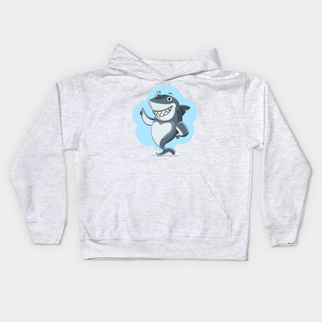 Smiling Shark Gives a Thumbsup Kids Hoodie by PatrioTEEism